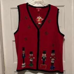 Merry Christmas Red Nutcracker Vest 3X